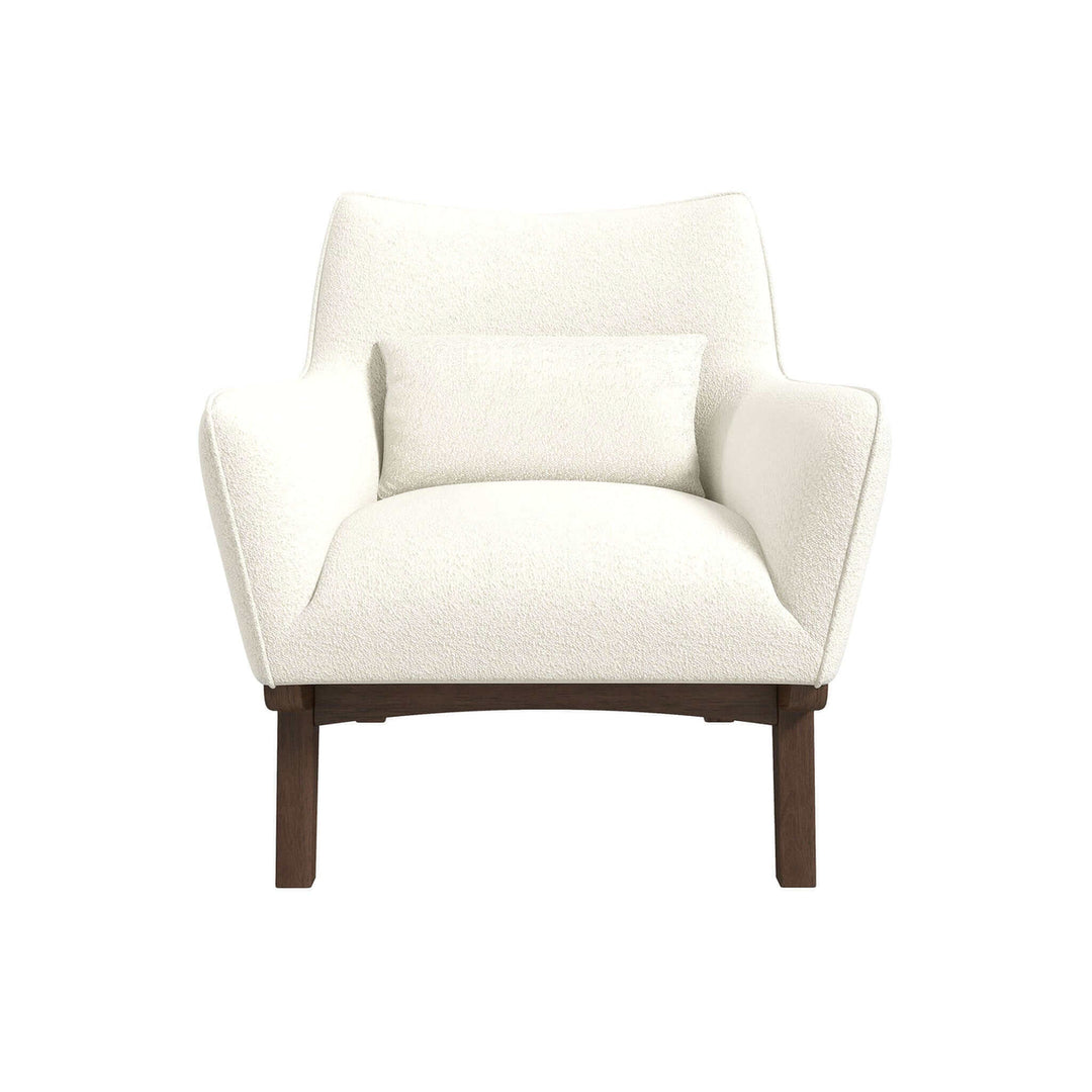 Brayden Mid Century Modern Beige Boucle Armchair Image 8