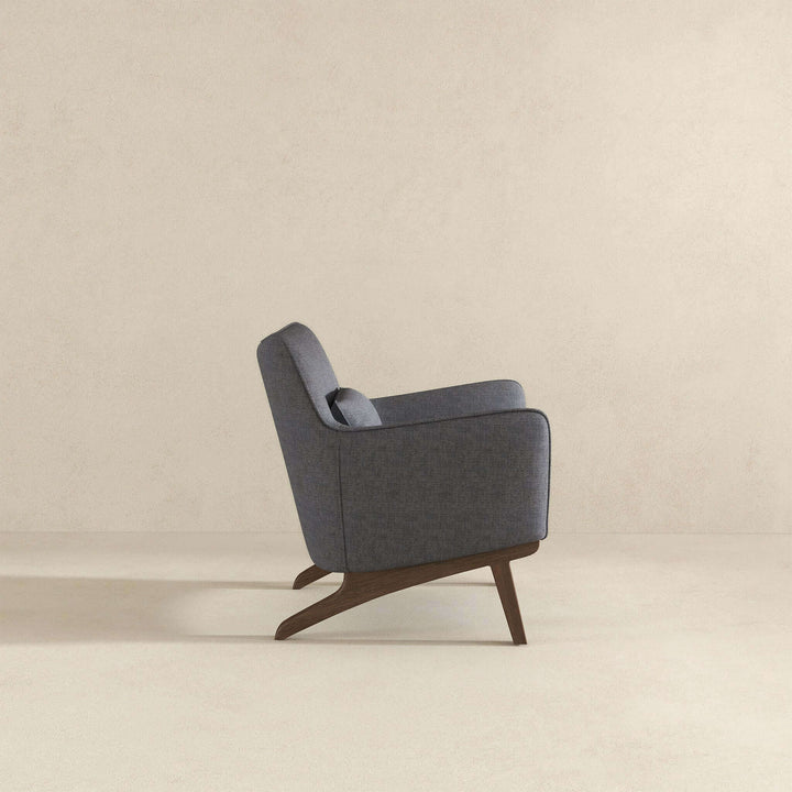 Brayden Mid Century Modern Sea Side Grey Linen Armchair Image 5