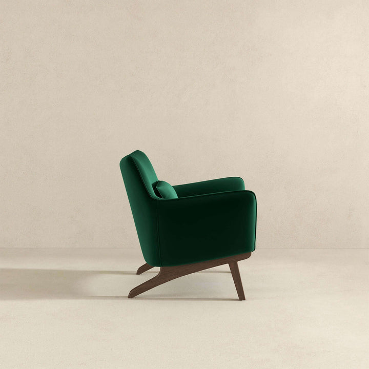 Brayden Mid Century Modern Dark Green Velvet Armchair Image 5