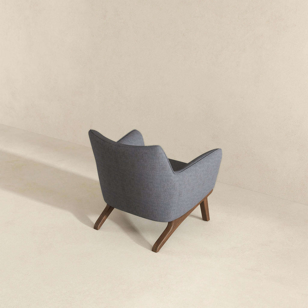 Brayden Mid Century Modern Sea Side Grey Linen Armchair Image 6