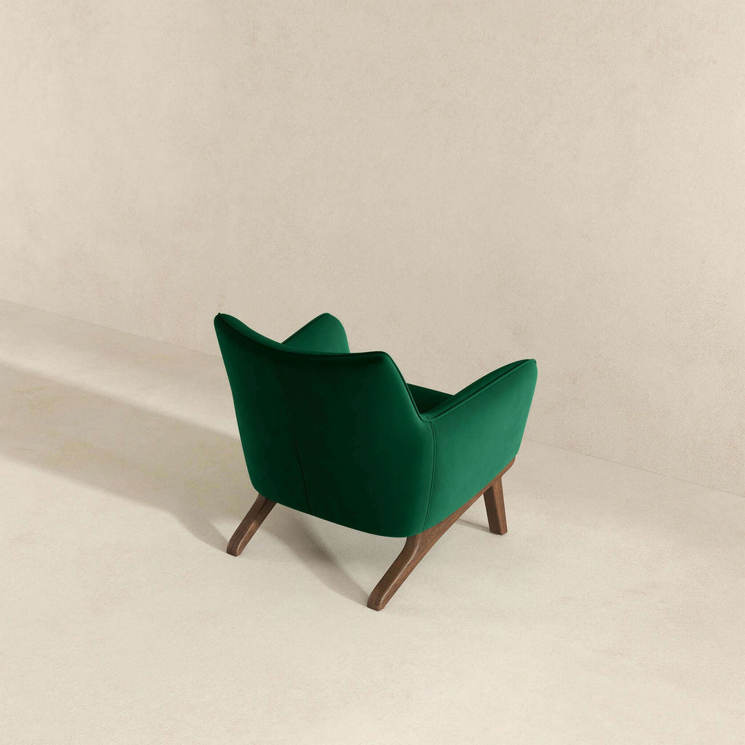 Brayden Mid Century Modern Dark Green Velvet Armchair Image 6