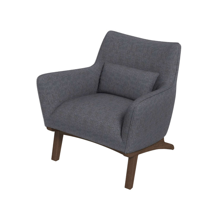 Brayden Mid Century Modern Sea Side Grey Linen Armchair Image 7