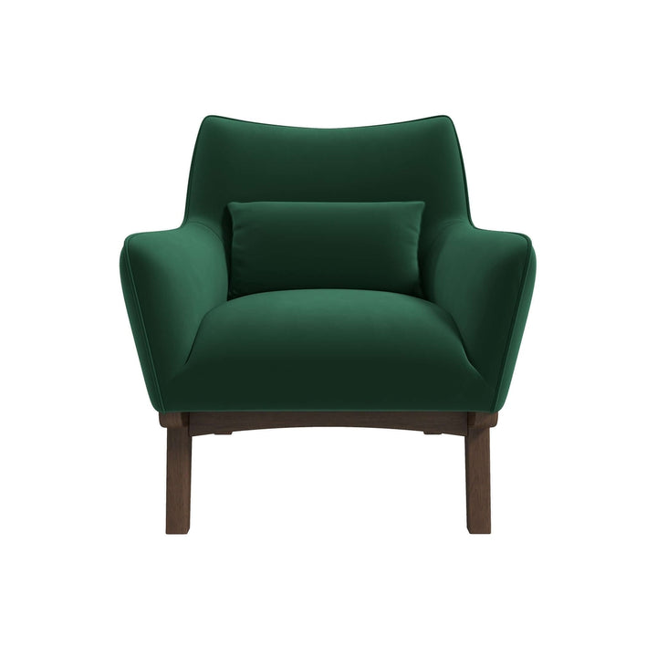 Brayden Mid Century Modern Dark Green Velvet Armchair Image 8