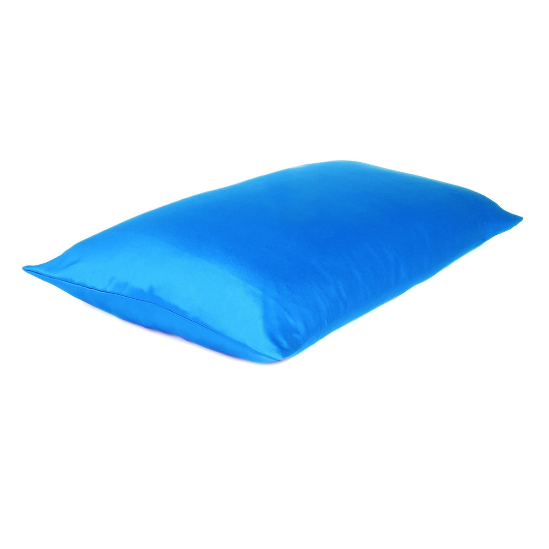 Bright Blue Dreamy Silky Satin King Size Pillowcase Image 3