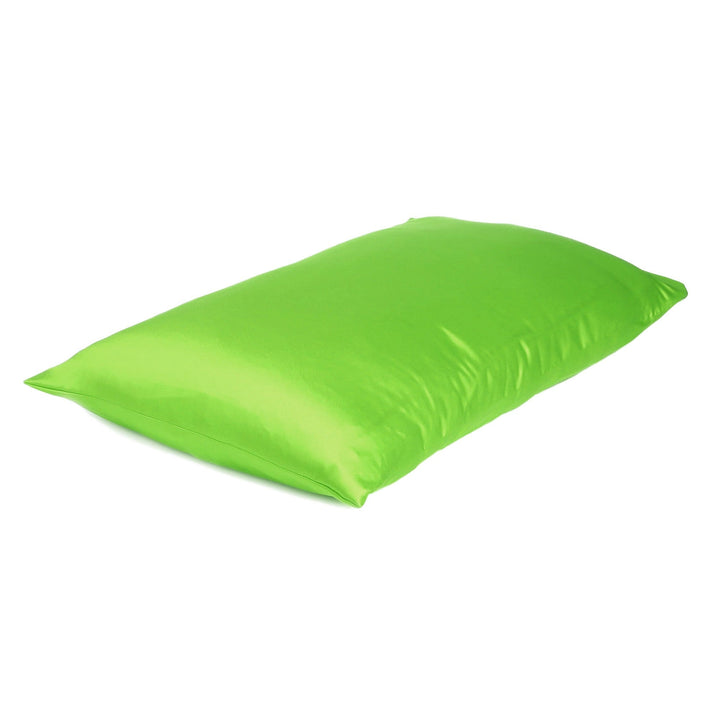 Bright Green Dreamy Set Of 2 Silky Satin King Pillowcases Image 4