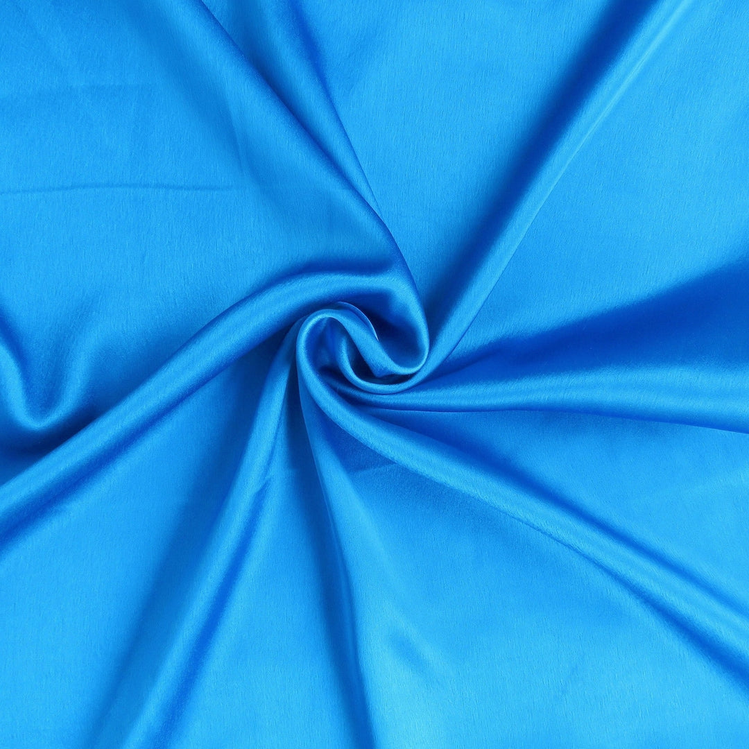 Bright Blue Dreamy Silky Satin King Size Pillowcase Image 5