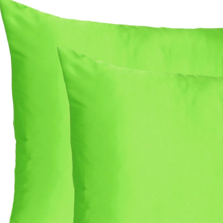 Bright Green Dreamy Set Of 2 Silky Satin King Pillowcases Image 7