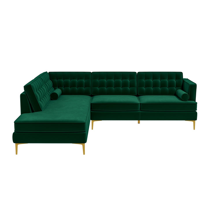 Brooke Green Sectional Sofa Left Facing Image 1