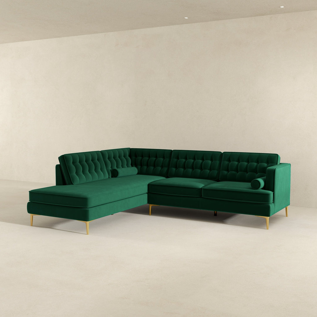 Brooke Green Sectional Sofa Left Facing Image 4