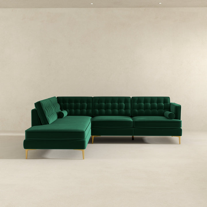 Brooke Green Sectional Sofa Left Facing Image 5