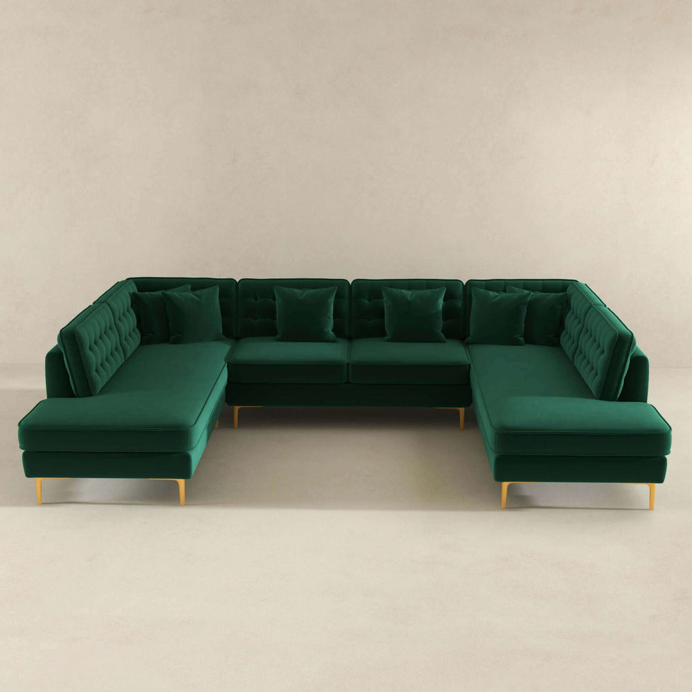 Brooke Velvet U Shape Corner Sofa Image 2