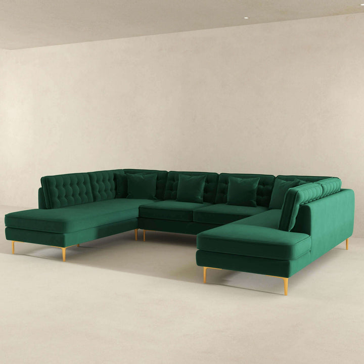 Brooke Velvet U Shape Corner Sofa Image 3