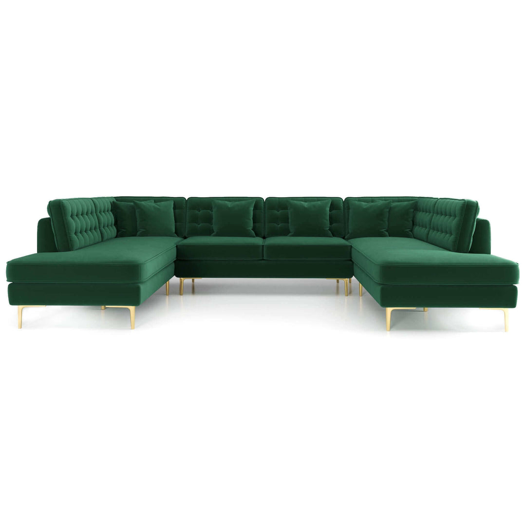 Brooke Velvet U Shape Corner Sofa Image 5