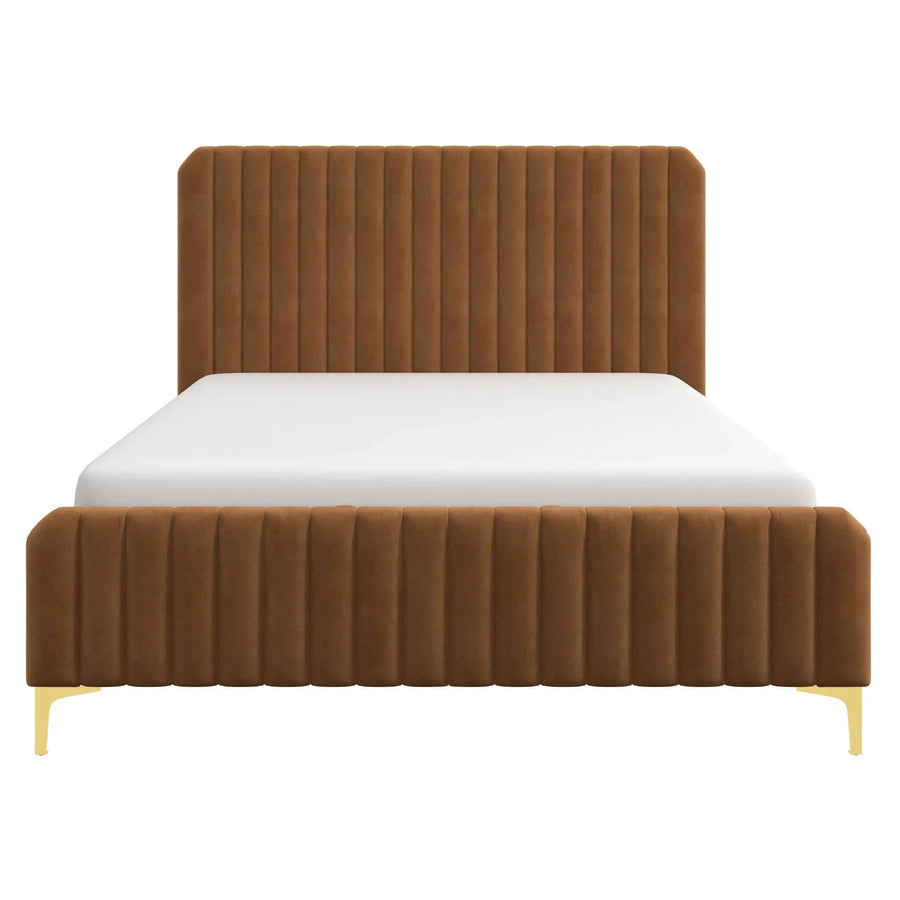 Bethany Velvet Upholstered Platform Bed Queen Image 1