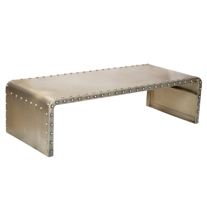 Bench Shaped Metal Coffee Table Image 2