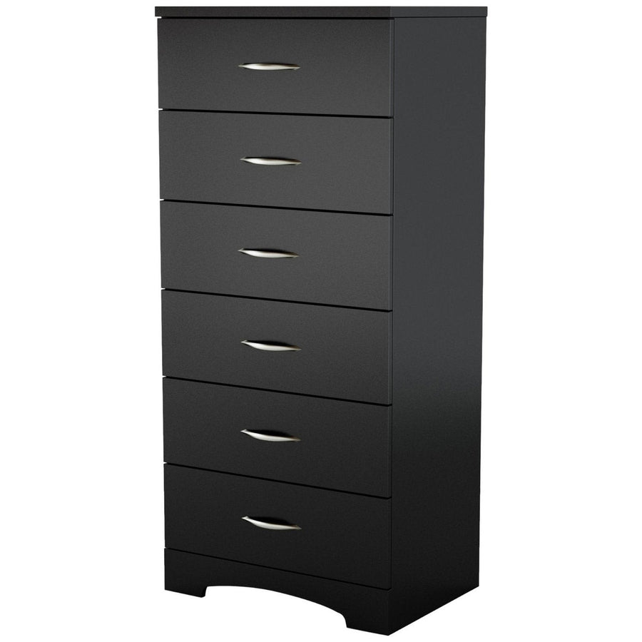 Black 6-Drawer Lingerie Chest for Contemporary Bedroom Image 1