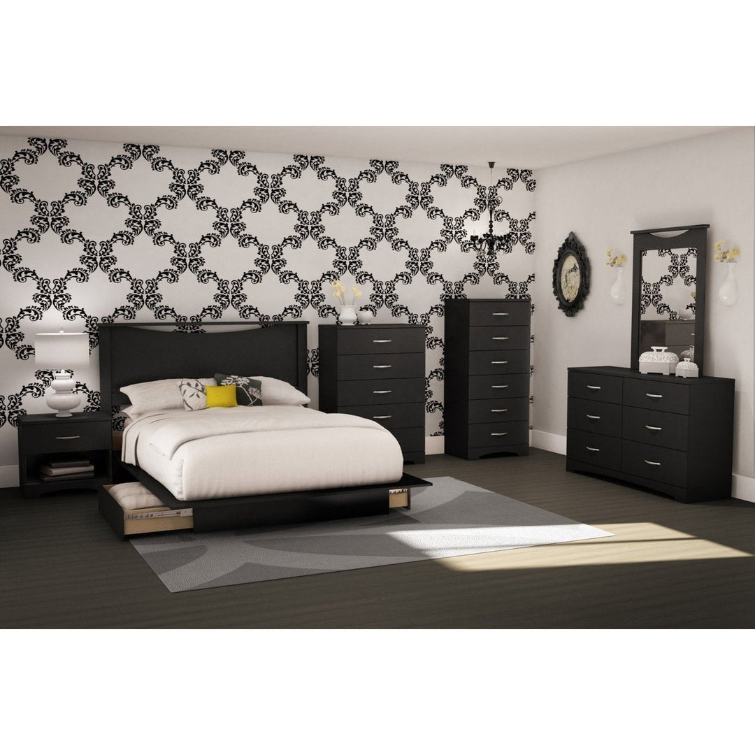 Black 6-Drawer Lingerie Chest for Contemporary Bedroom Image 3