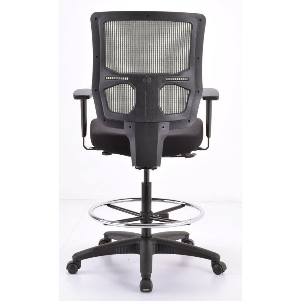 Black Adjustable Swivel Mesh Rolling Drafting Chair Image 2