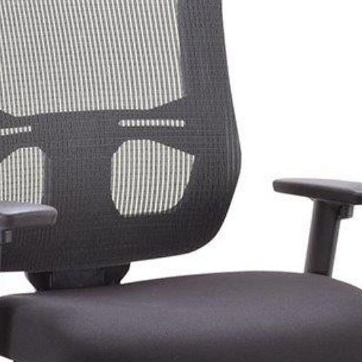 Black Adjustable Swivel Mesh Rolling Drafting Chair Image 5