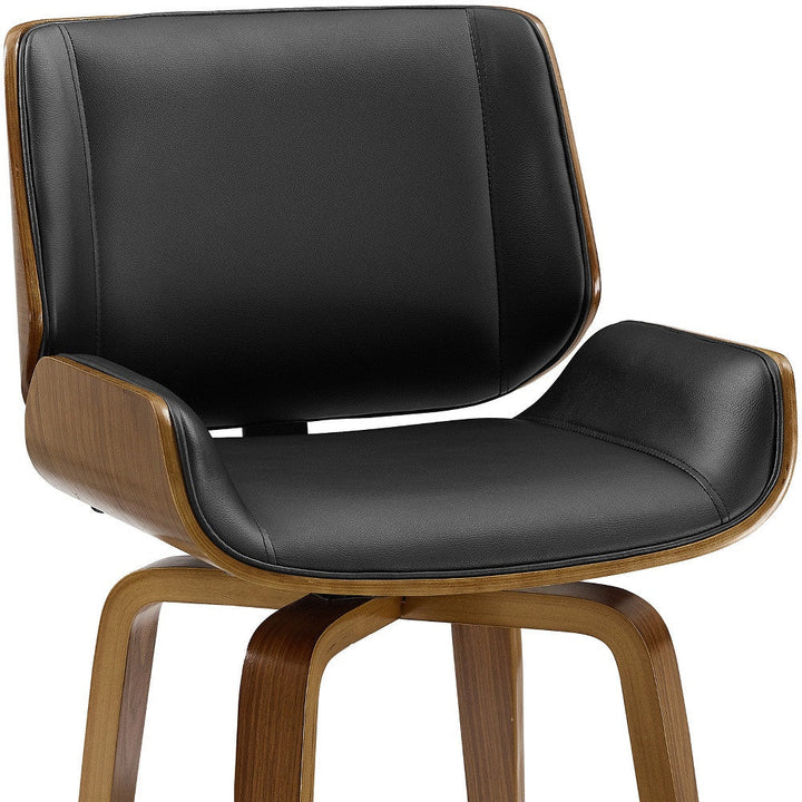 Black And Brown Upholstered Faux Leather Curved Back Dining Side Chair Image 11