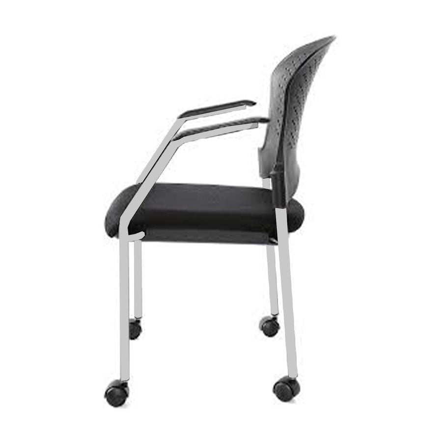 Black and Silver Plastic Office Chair Image 1