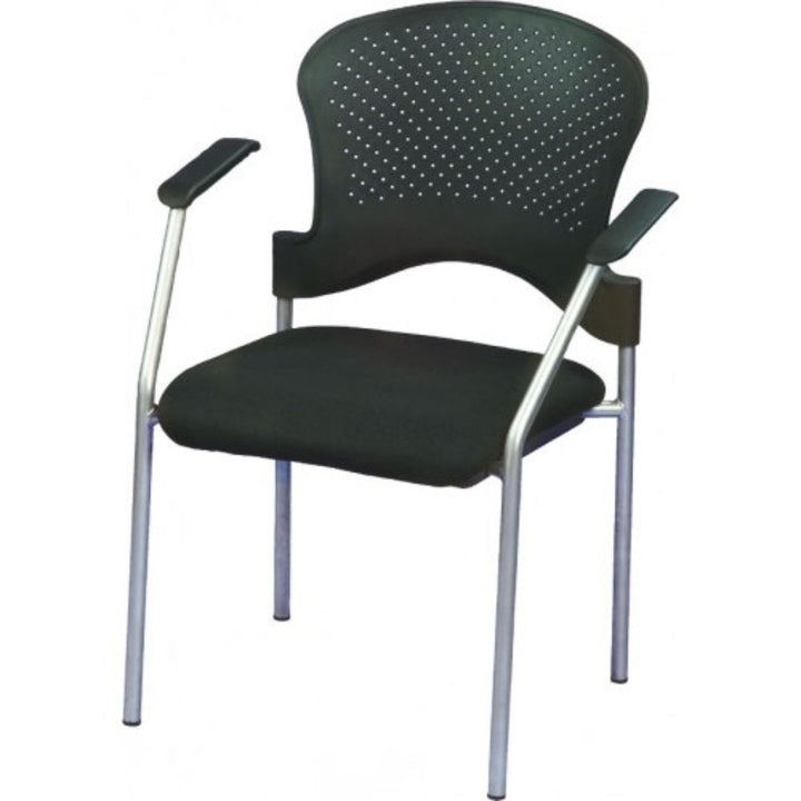 Black and Silver Plastic Office Chair Image 3