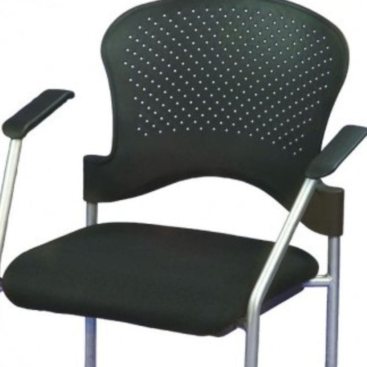 Black and Silver Plastic Office Chair Image 7