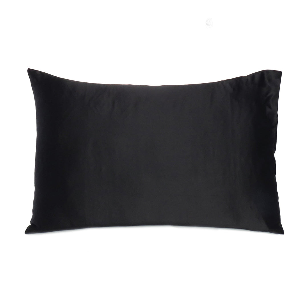 Black Dreamy Set Of 2 Silky Satin Standard Pillowcases Image 3