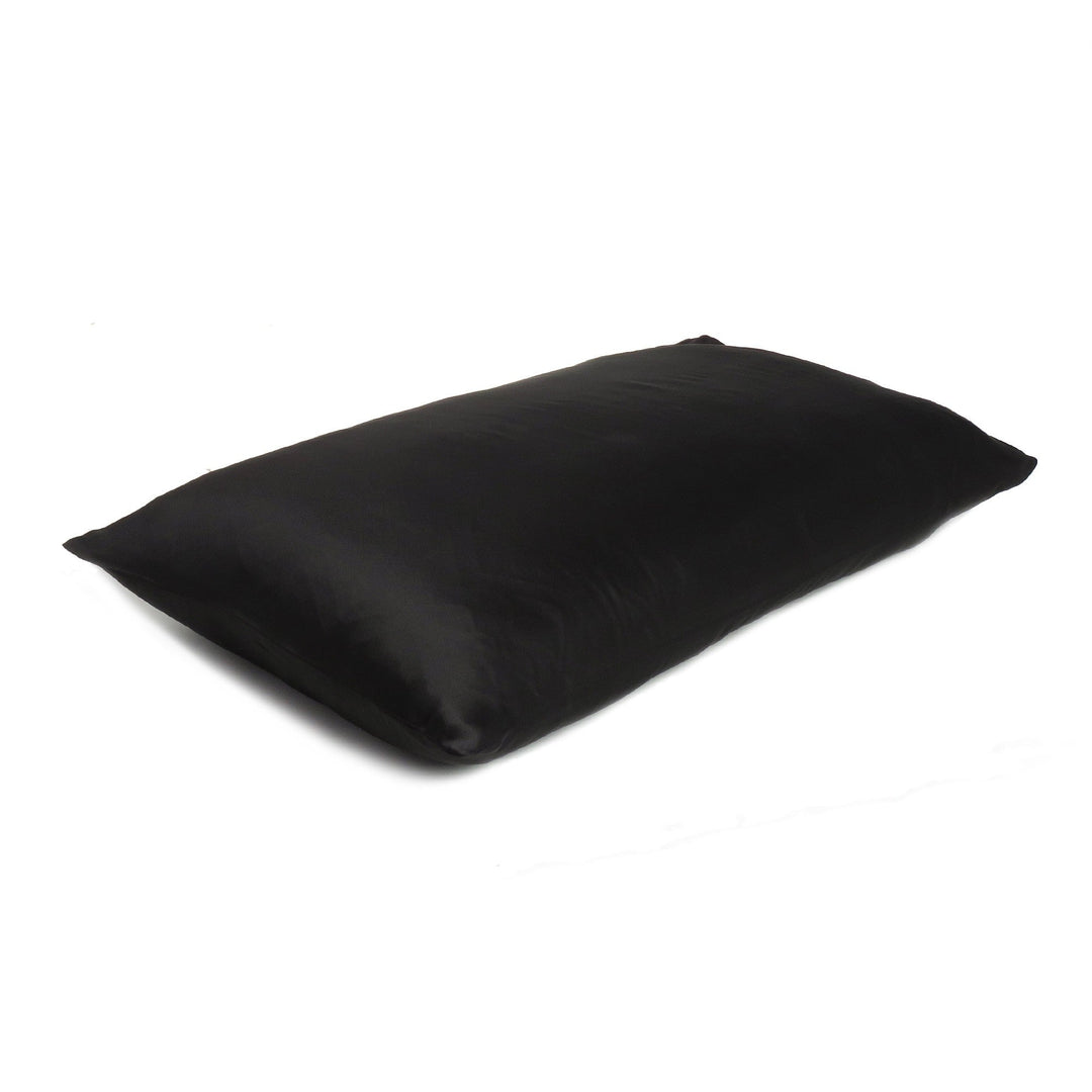 Black Dreamy Set Of 2 Silky Satin Standard Pillowcases Image 4