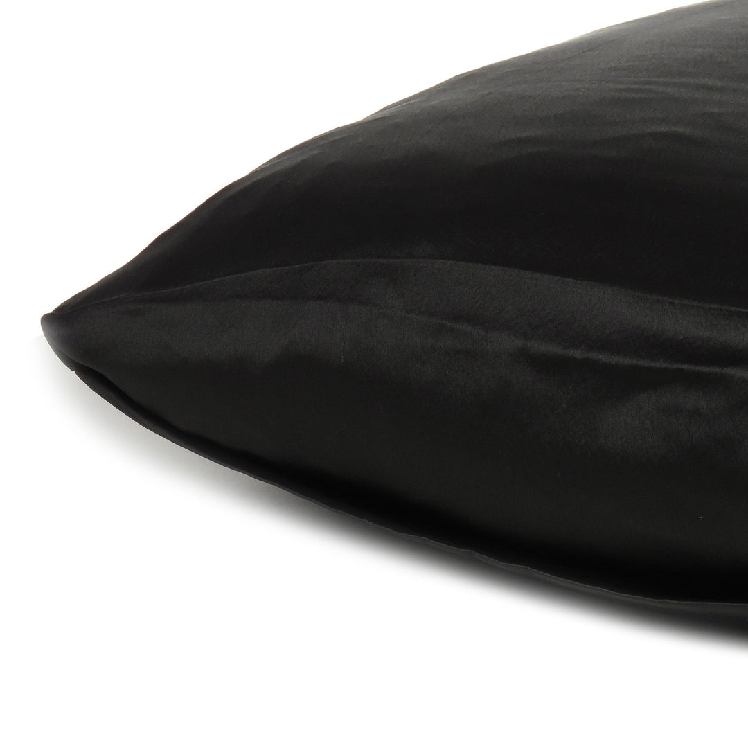 Black Dreamy Set Of 2 Silky Satin Standard Pillowcases Image 5