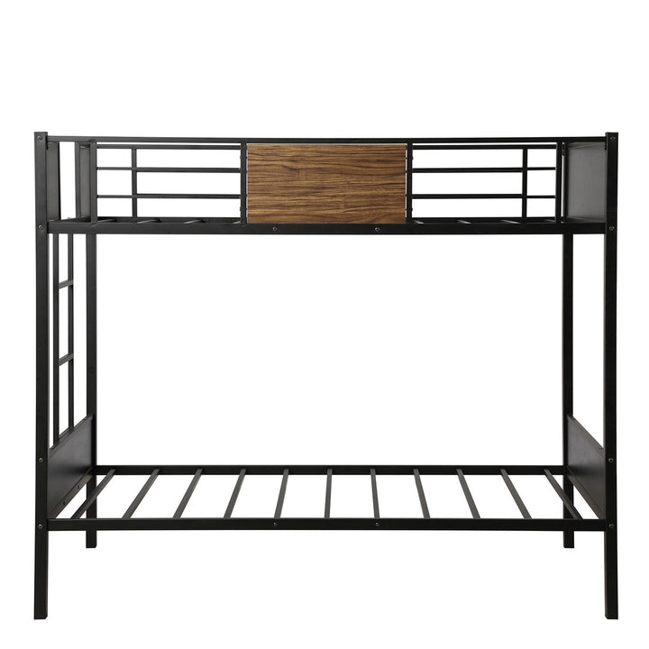 Black Brown Twin Over Twin Bunk Bed Image 7