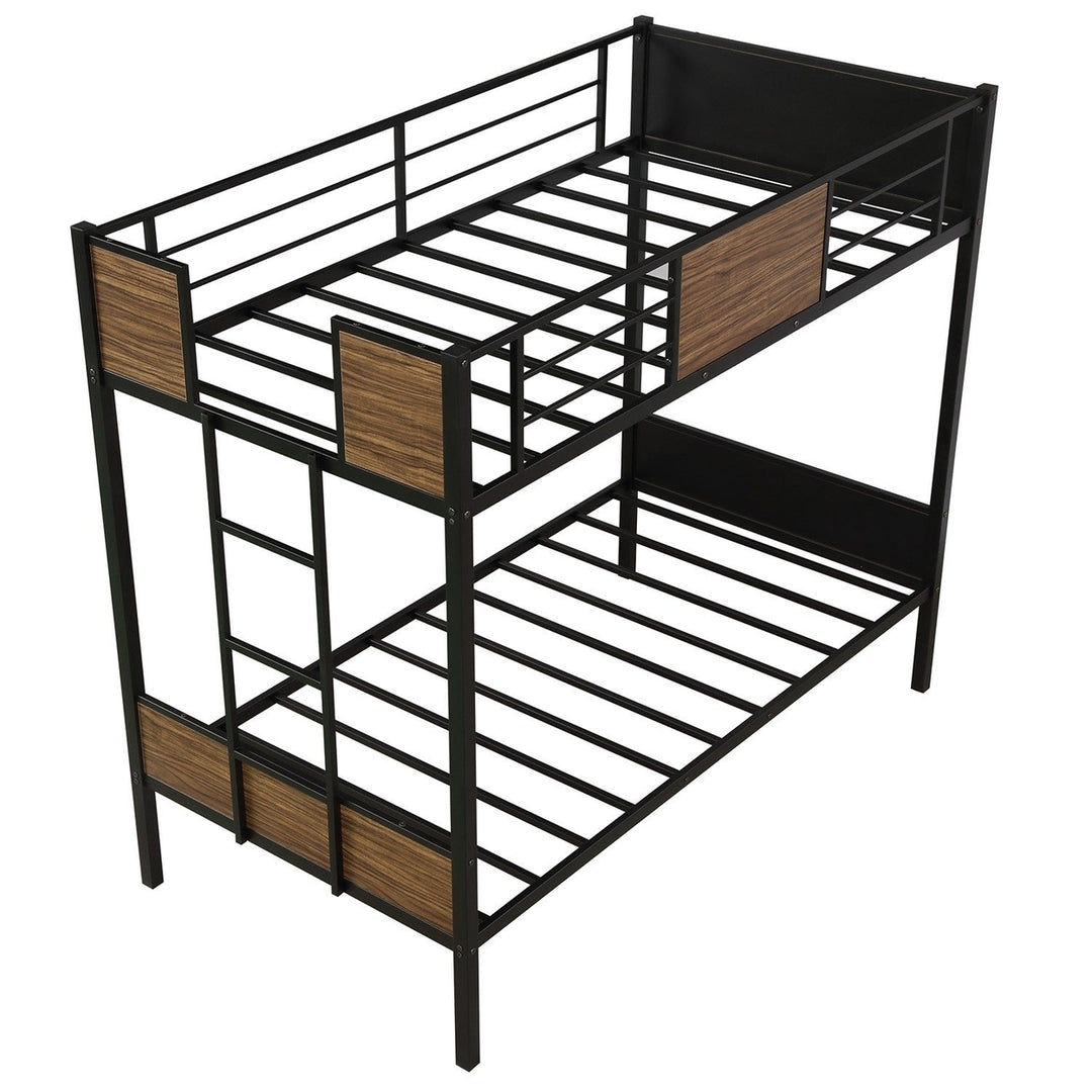 Black Brown Twin Over Twin Bunk Bed Image 9