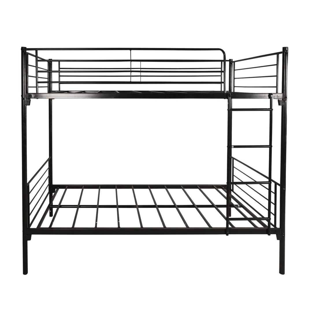 Black Heavy Duty Twin Over Twin Metal Bunk Bed with Ladder Image 3