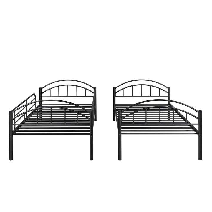 Black Modern Classic Twin Over Twin Metal Bunk Bed Image 8