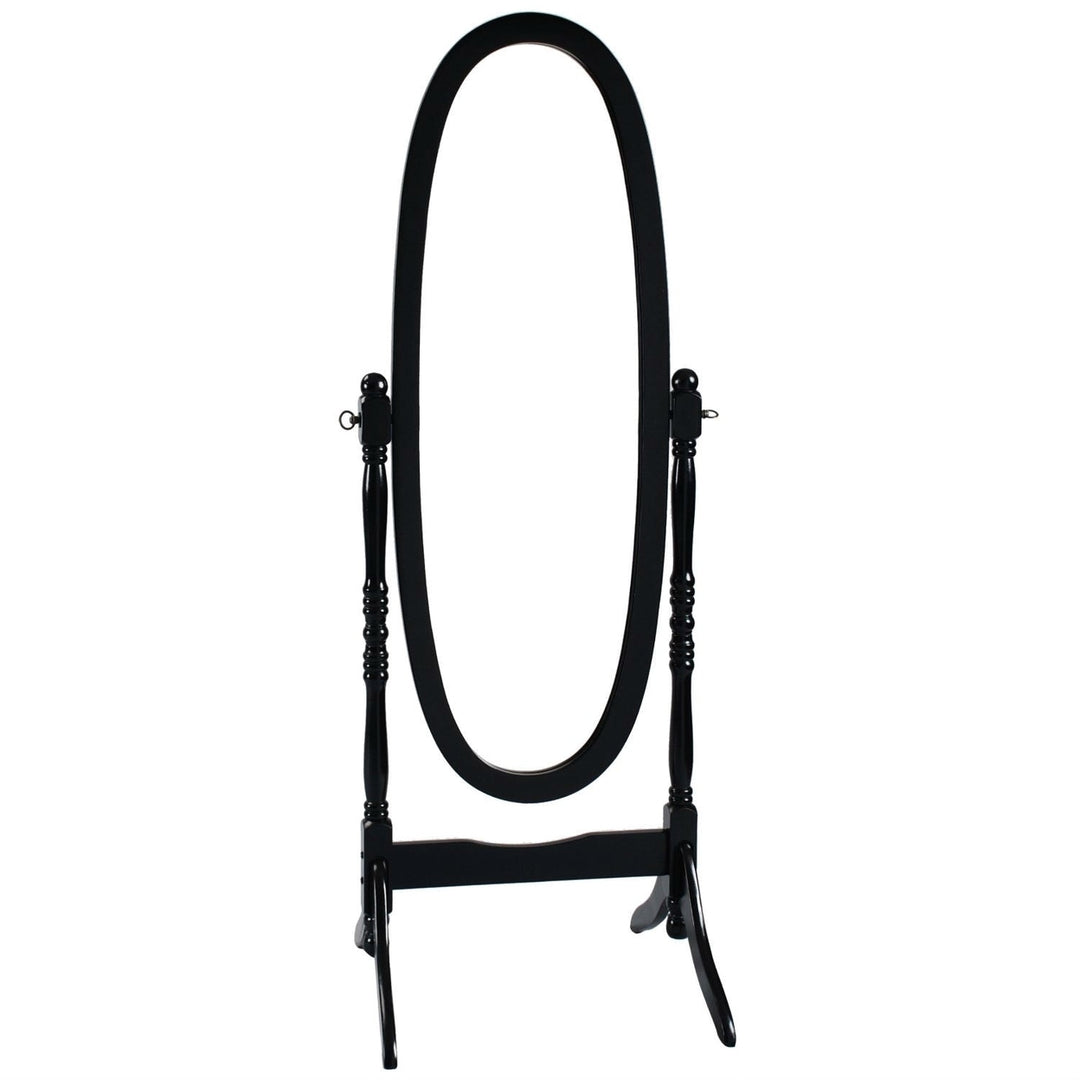 Black Oval Cheval Mirror Freestanding Floor Mirror Image 1