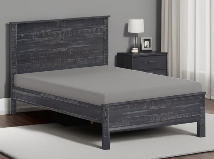 Dark Brown Solid Wood Twin Bed Frame Image 3