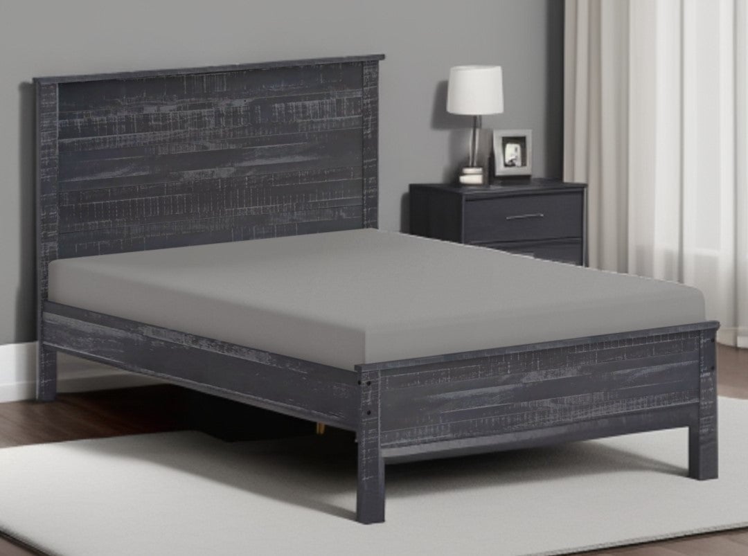 Dark Brown Solid Wood Twin Bed Frame Image 1