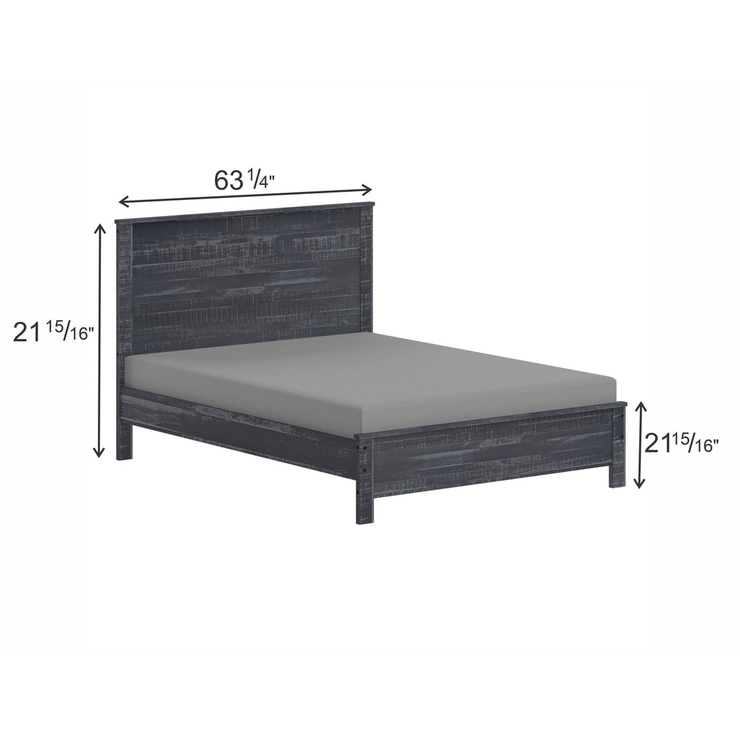 Dark Brown Solid Wood Twin Bed Frame Image 1