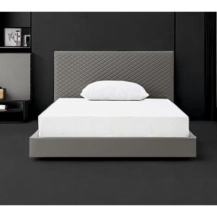 Full Dark Grey Upholstered Faux Leather Bed Image 5