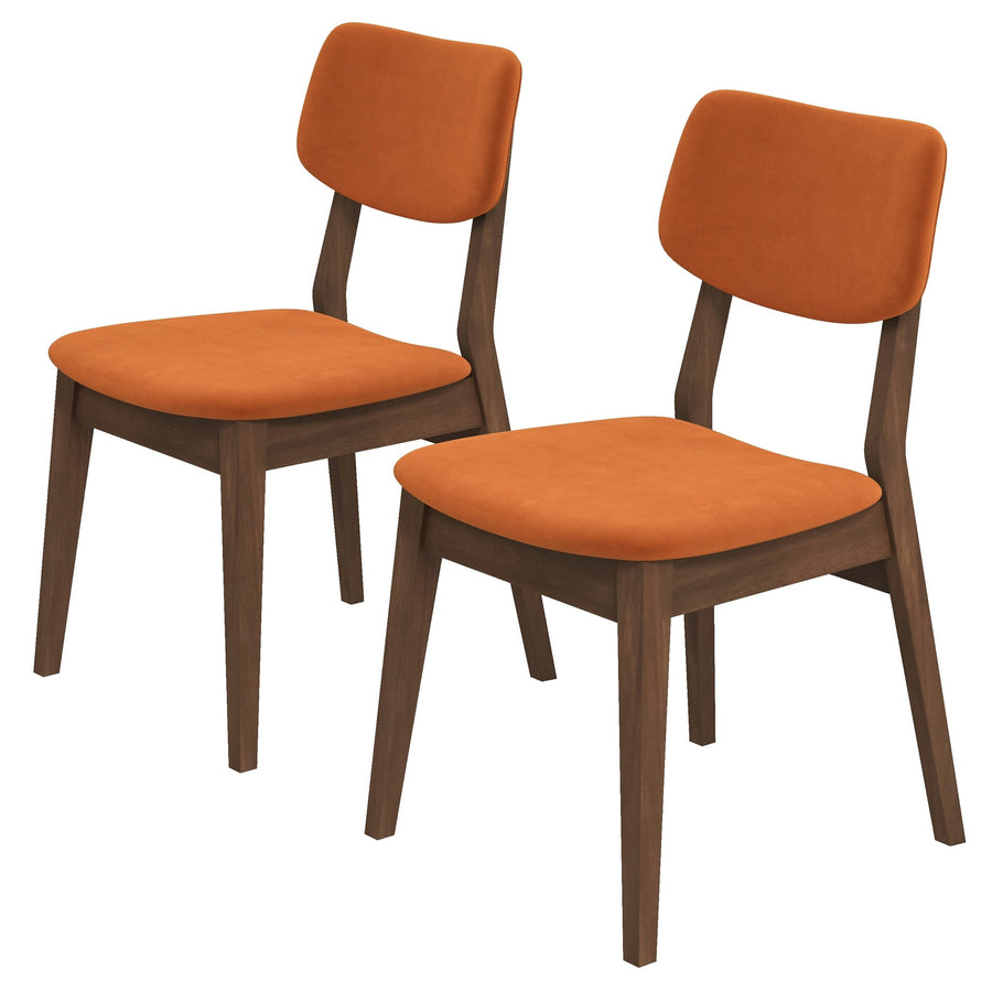 Burnt Orange Velvet Solid Back Side Chair (Set Of 2) Image 1