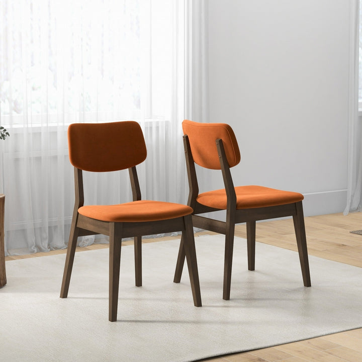 Burnt Orange Velvet Solid Back Side Chair (Set Of 2) Image 3