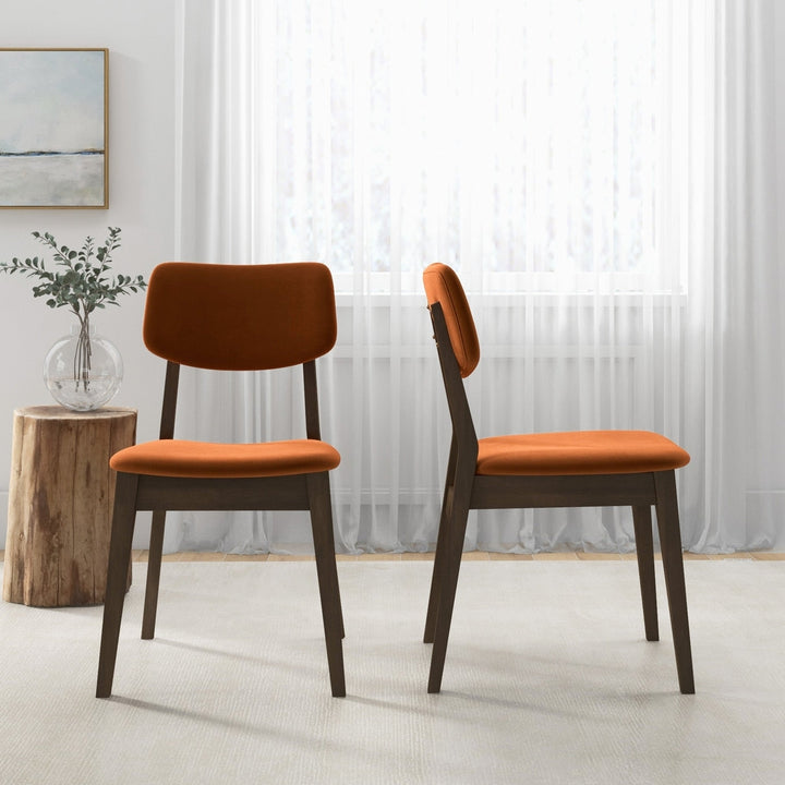 Burnt Orange Velvet Solid Back Side Chair (Set Of 2) Image 4