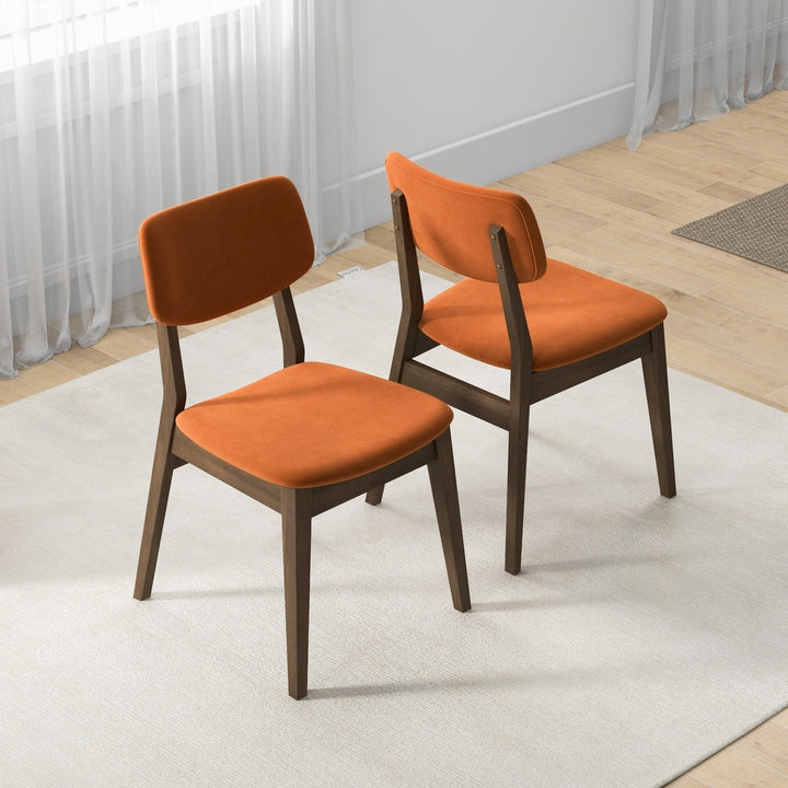 Burnt Orange Velvet Solid Back Side Chair (Set Of 2) Image 5