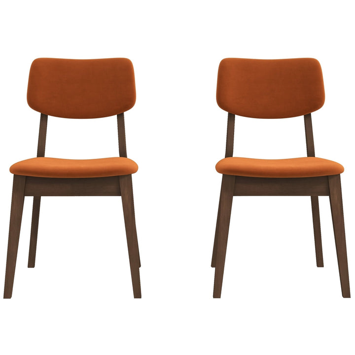 Burnt Orange Velvet Solid Back Side Chair (Set Of 2) Image 7