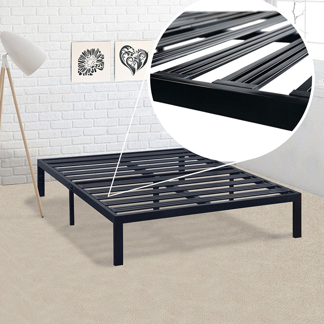 California King Metal Platform Bed Frame with Heavy Duty Slats Image 2