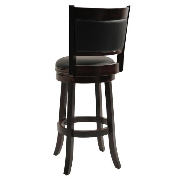 Cappuccino 29-inch Swivel Barstool with Faux Leather Cushion Seat Image 4