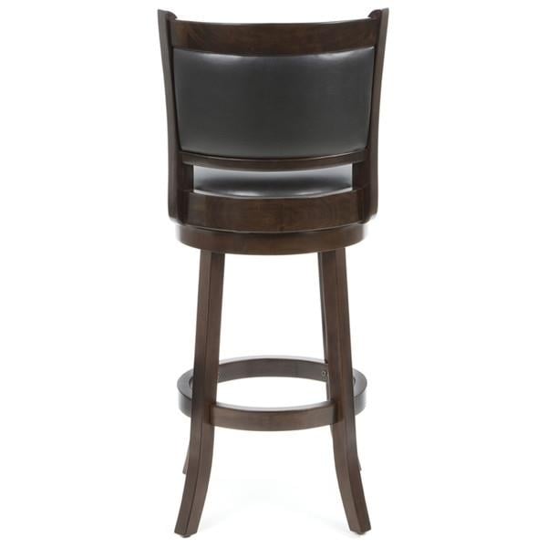 Cappuccino 29-inch Swivel Barstool with Faux Leather Cushion Seat Image 5