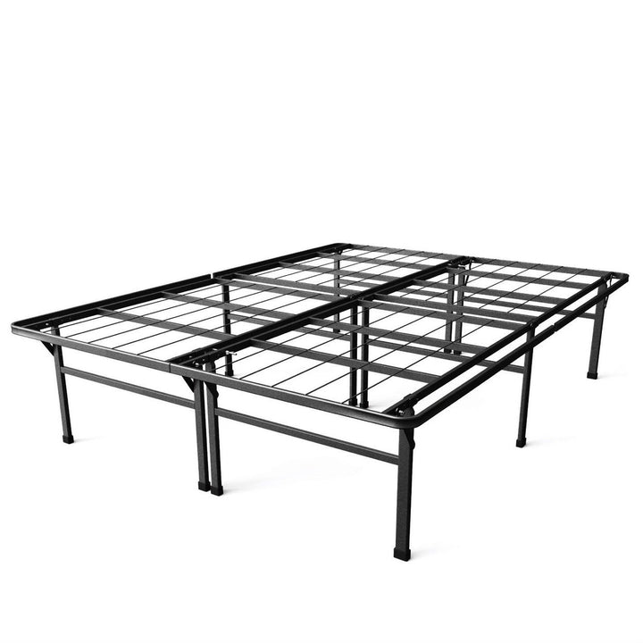 Full size 18-inch High Rise Folding Metal Platform Bed Frame Image 1