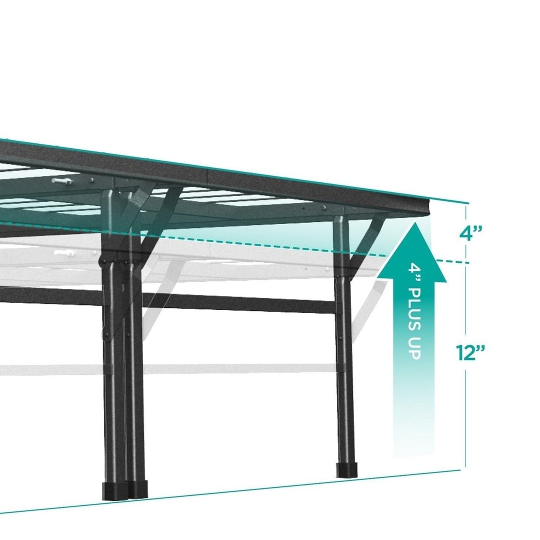Full size 18-inch High Rise Folding Metal Platform Bed Frame Image 4