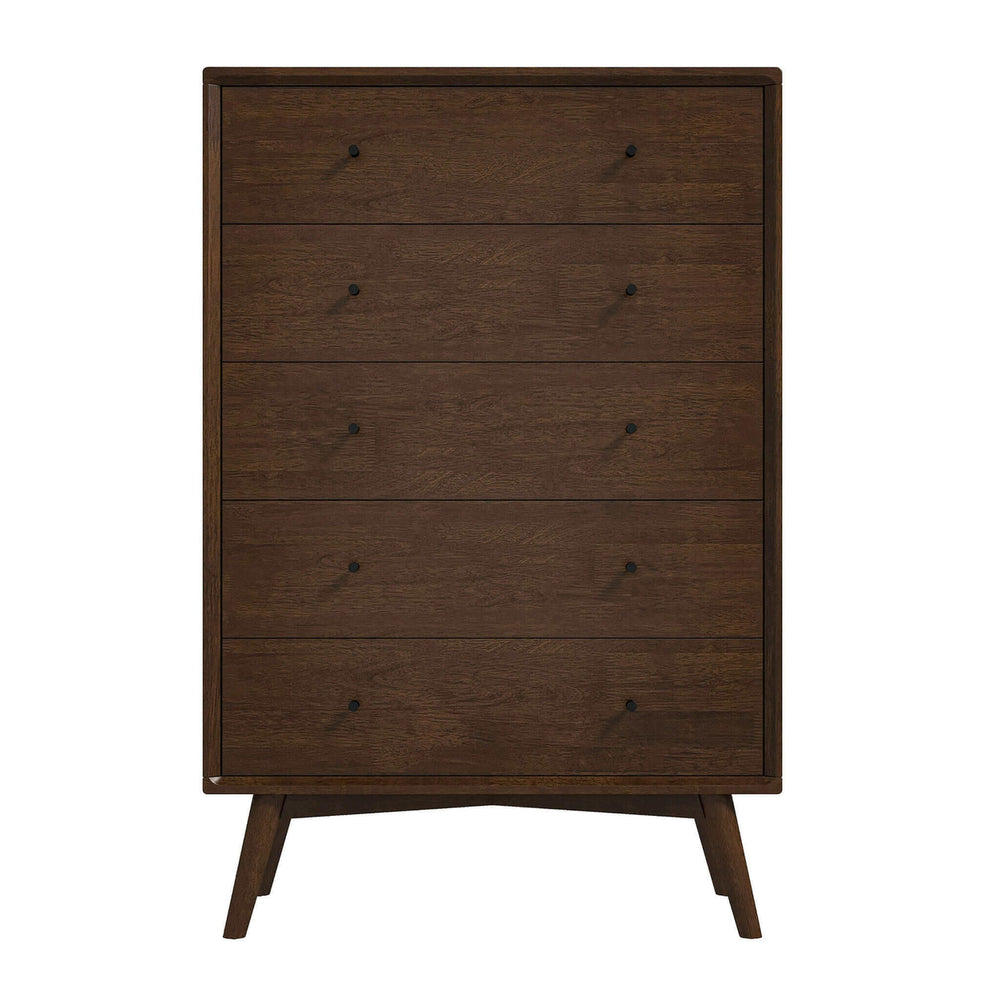 Caroline Mid Century Modern Solid Wood Dresser 5-Drawer Image 2